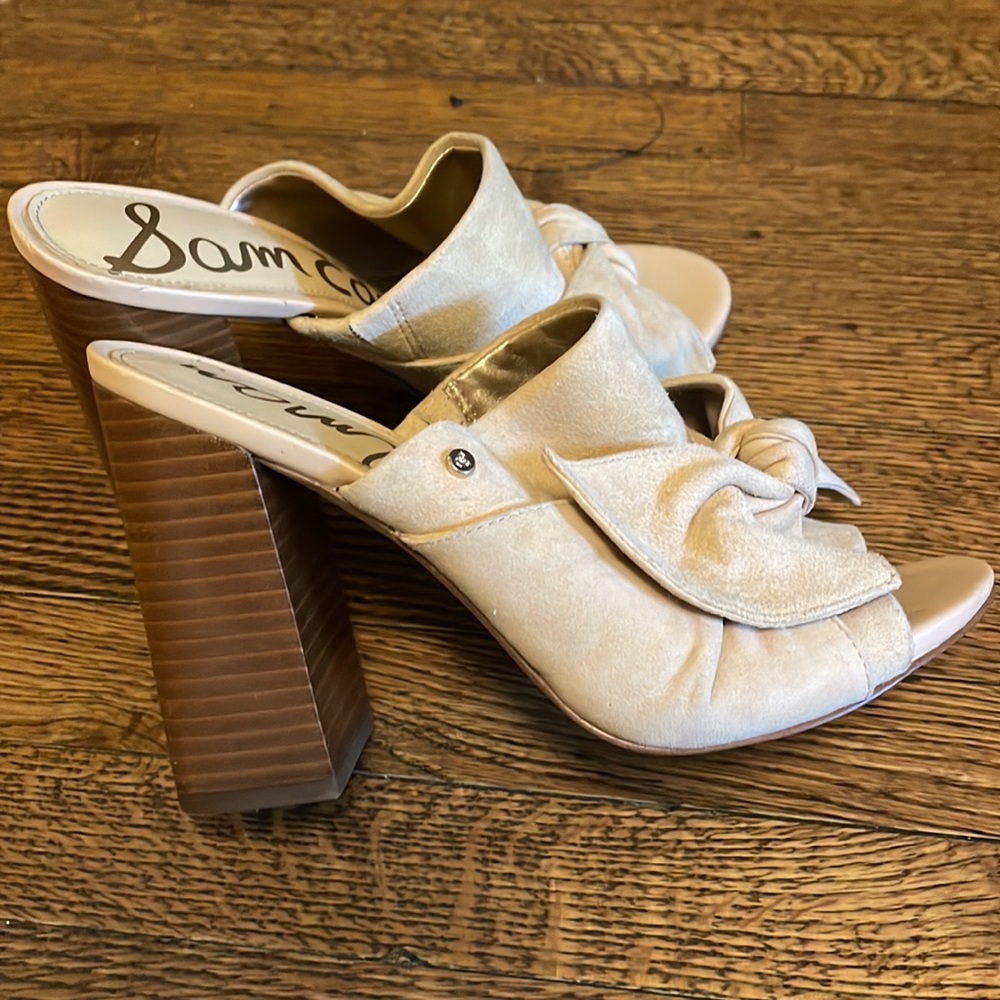 Sam Edelman Slide On Block Heel Suede Sandals
